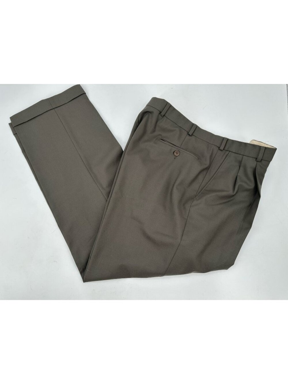 Brooks Brothers 346 Men's Wool Blend Pants Pleated Dress Office W38 L30 Gray
